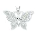 Sterling Silver Mother of Pearl Fancy Butterfly Pendant with 20 inch Sterling Silver Chain