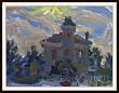 Pacific Grove Victorian, Original Oil Painting on Canvas By Carmel Artist Victor Di Gesu (1914-1988)- Unframed Artwork