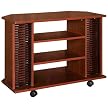 Contemporary Corner TV Cart - Mahogany