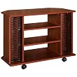 Contemporary Corner TV Cart - Mahogany