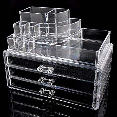 Clear Acrylic Makeups Organizer, Jewellery Box, Lipstick Holder, Display Case, Nail Polisher Container