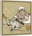16 Inch Box Canvas (40cm) DOG BATH UNDER COLD TAP by Mary Evans