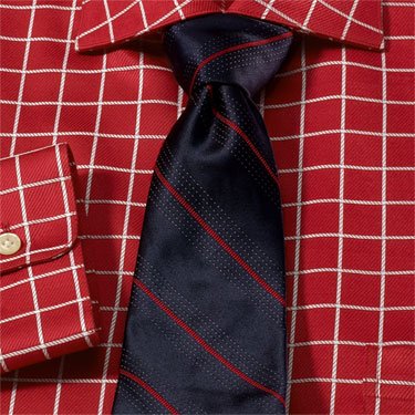 Italian Silk Satin Textured Stripe Neckwear Navy Regular
