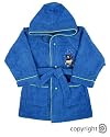 Bright Bots Bathrobe with Hood in Blue Cotton Terry Towelling size Large 3-4 years