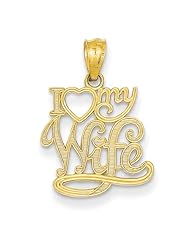 14k I Love My Wife Pendant, Best Quality Free Gift Box Satisfaction Guaranteed