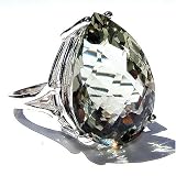 Sparkling Green Amethyst Pear-Cut Cocktail Ring 10 Carats