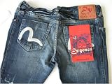 Evisu - Ladies EVISU Discharge Logo Spandex Bootleg Jeans 30
