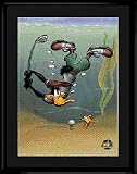 Underwater Daffy: Deep Sea Golfing Golf Toon Art Unframed Lithograph