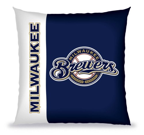 Buy Milwaukee Brewers MLB 27 in Vertical Stitch Pillow by Biederlack