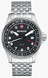 AeroGraph Dual Time Men's Watch with Stainless Steel Bracelet by Wenger - Maker of the Genuine Swis