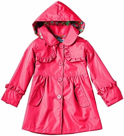 ?Skymould Little Girls Flower Waterproof Hoodie Coat Jacket Outwear Raincoat