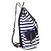Kisstyle Unisex Canvas Backpack School Bag Vintage Stripe College Laptop Bags Blue