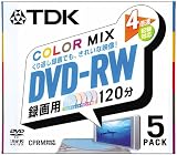 TDK DVD-RW録画用 2-4倍速対応カラープリンタブル5枚パック [DVD-RW120CPMX5L]