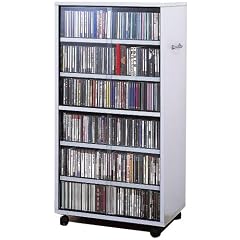 【最強ワイド収納】CDもビデオもたっぷり収納! ワイド型ラック シルバー(内側ブラック) 97309【14276】