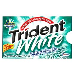 Trident White Wintergreen Sugarless (12 Piece) Gum 3-Count Multi-Packs (Pack of 20)