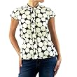 Xhilaration Ivory/Blk Jrs S/S Big Polka Dot Top - L