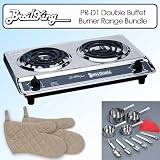 BroilKing PR-D1 Professional Double Buffet Burner Range Chrome Bundle