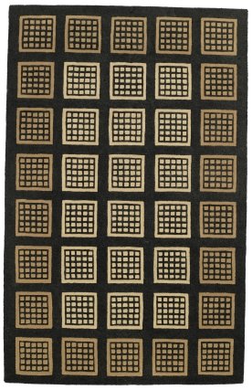 5X8 Black Contemporary Wool Handmade Soho SO93 Modern Area Rug