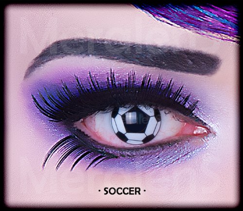 Farbige Fussball Fußball EM 2012 Crazy Fun Kontaktlinsen crazy contact lenses SOCCER 1 Paar.Mit gratis Linsenbehälter!