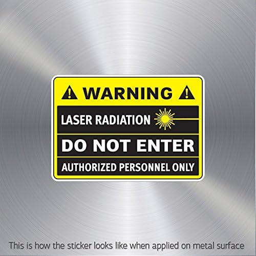 Decor Decal Caution Laser Radiation Do Not Enter Authorized Personnel Only (10 X 6.96 In)