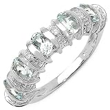 1.05 Carat Genuine Aquamarine Sterling Silver Ring