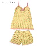 【CramCream】パイルリボン パット付きキャミパンセット（キャミソール&ショートパンツ）☆かわいいルームウェア（部屋着）通販☆【ミニョンドット】