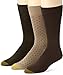 Gold Toe Men's Crew Fashion Patterned Dress 3-Pack Sock, Khaki/Ash/Bark, Size 10-13