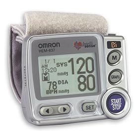 Omron HEM-637 Wrist Blood Pressure Monitor with Advanced Positioning Sensor
