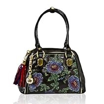 Hot Sale Marino Orlandi Italian Designer Black Handpainted Leather Purse Structured Bag