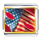 Usa Flag Mask Italian Charms Bracelet Link