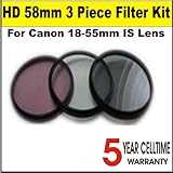 High Definition 58mm 3 Piece Digital Filter Kit (includes UV, CPL and FLD F ....