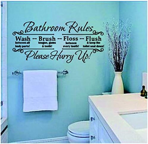 Bathroom Rules Quote Removable Wall Sticker Vinyl Art Decals Mural Home Decor wn