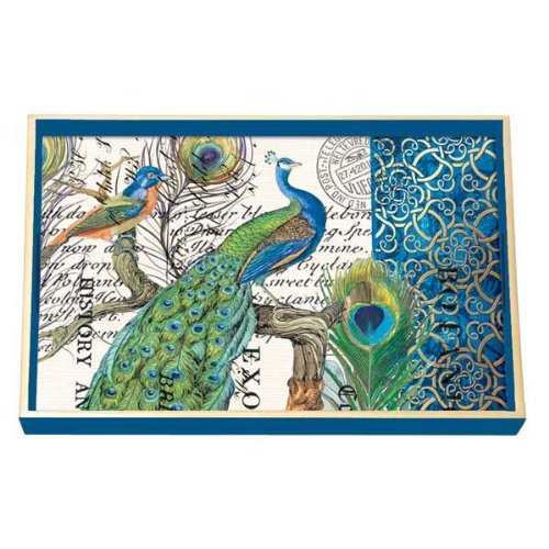 Michel Design Works Peacock Wooden Vanity Tray