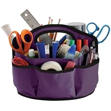 Find It Supply Caddy, 8.75 x 12 Inches, Canvas, 6 Pockets, 6 Compartments, 10 Storage Loops, Purple (FT07203)