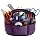 Find It Supply Caddy, 8.75 x 12 Inches, Canvas, 6 Pockets, 6 Compartments, 10 Storage Loops, Purple (FT07203)