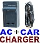 AC/Car Battery Charger Set For Samsung SLB-10A & SLB-11A Batteries