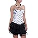 Muka Black Polka Dot Burlesque Corset Bustier Lingerie Top Halloween Costume