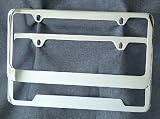 Economy Solid Metal NOTCHED Plain Chrome License Frame