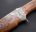 Damast Design Messer im Set mit Scheide Kampfmesser Antik Messer Look