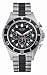 Nautica A37507G Gents Brushed Sliver Case/ Black Dial/ Chronograph Movement/ Brushed and Polished Sliver Bracelet with Black IP Center Links