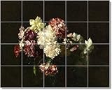 IMAGE OF Henri Fantin-Latour Flowers Bathroom Tile Mural 24. 12.75x21.25 in. using (15) 4.25x4.25 tiles.
