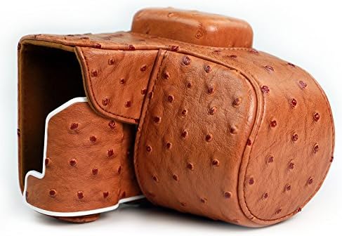 Clanmou Camera Case PU Leather Case Bag for Samsung NX3000 20-50mm Brown