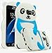 Bastex Samsung Galaxy S7, Blue and White Silicone Panda Character Case Cover for Samsung Galaxy S7