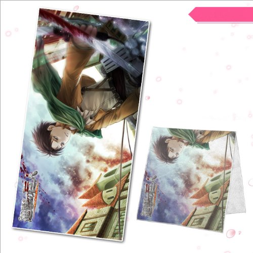 進撃の巨人 リヴァイ アニメ周辺 可愛い超極細繊維 マイクロファイバー バスタオル ロングタオル フェイスタオル (35cm*70cm)