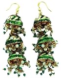 51HKhN3FZML. SL160  Traditional Indian Bollywood Costume Design Handmade Wedding Bridal Fashion Lakh / Lac Earrings with sparkling stones & Faux Pearls for Women Rajrang