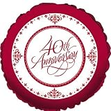 Ruby 40th Anniversary 18in Balloon