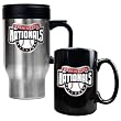 Washington Nationals MLB Stainless Steel Travel Mug & Black Ceramic Mug Set - Primary Logo by Great American Products