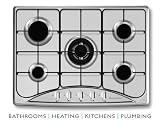 Baumatic 70cm 5 Burner Gas Hob with Wok Burner Stainless Steel