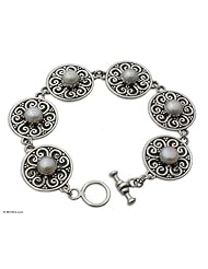 Pearl link bracelet, Moon Flower