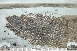 Charleston, South Carolina, Bird's-Eye View - 1872 Lithograph - 16" x 20" - Fine-Art Gicl??e Photographic Print of an Image from the Library of Congress Collection
